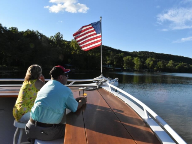 Taking in the beautiful Ozark's scenery on a Ladning Princess dinner cruise