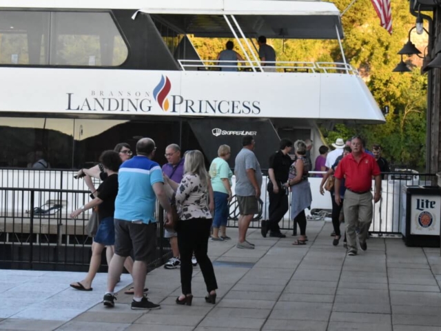 More happy guests aboard a Landing Princess Dinner Cruise on the dock of Main Street Marina